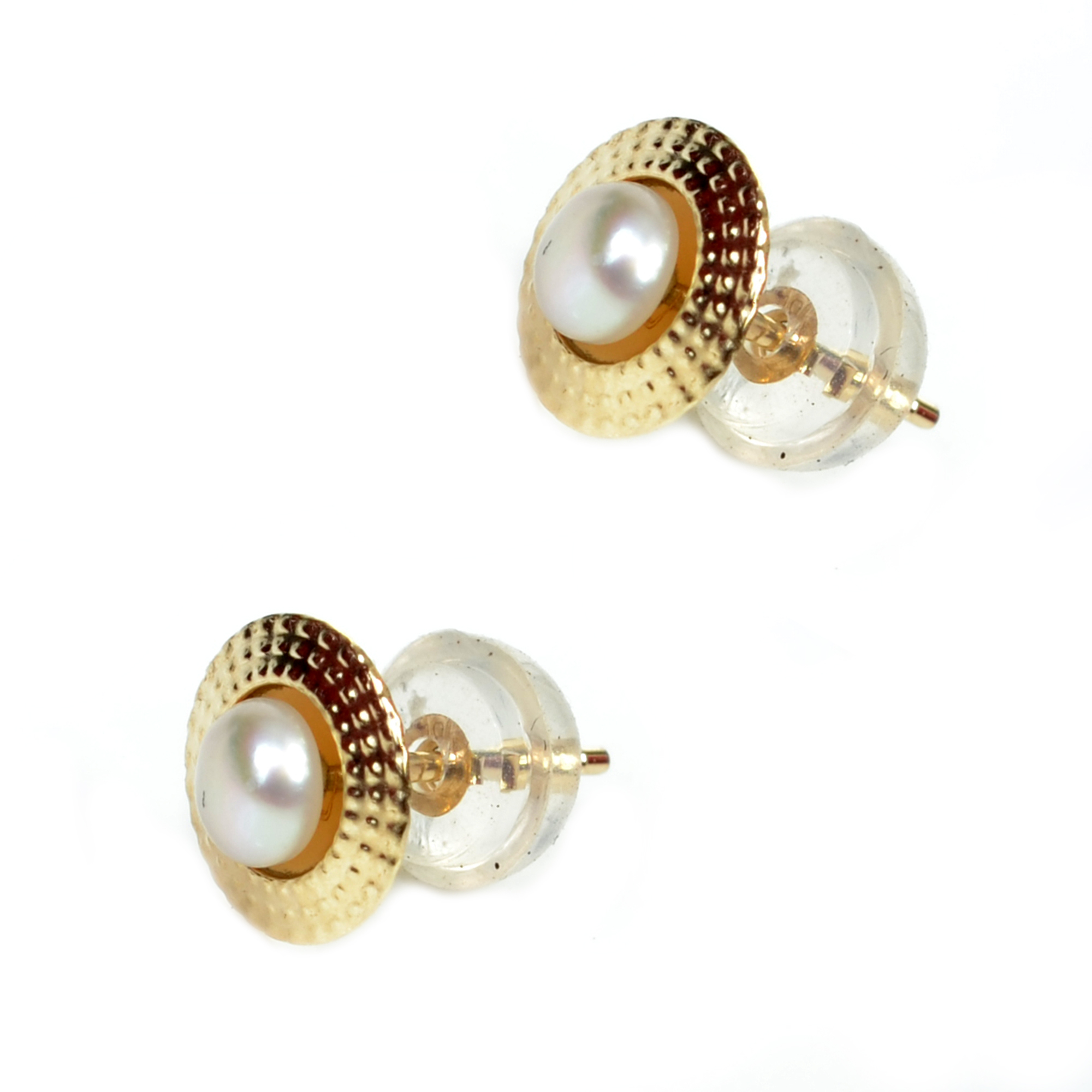 ΣΚΟΥΛΑΡΙΚΙΑ SENZIO Belibasakis Κ9 Κίτρινο Χρυσό με Μαργαριτάρι 09E-0151 - 